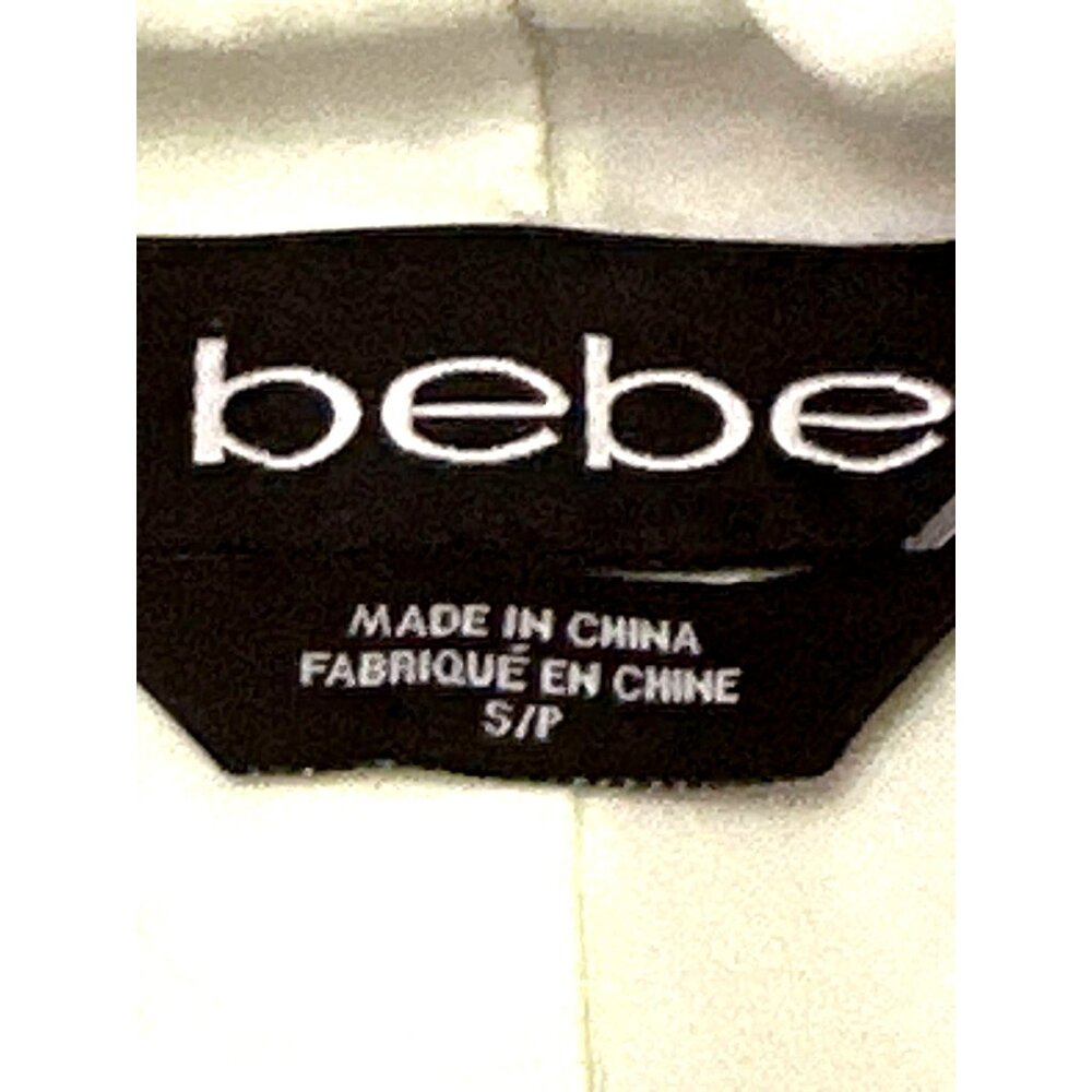 Bebe Small White Danica Studded Leather Zip Vest Y2K Moto Glamcore Clubwear Chic - Picture 11 of 13